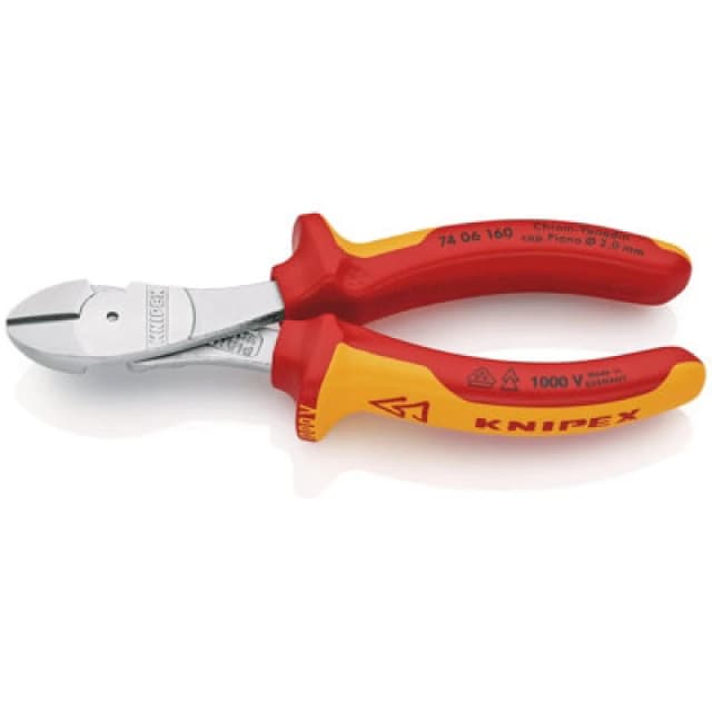 Knipex 74 06 160 Sb Vde Insulated High Leverage Diagonal Cutter, 160mm 82412