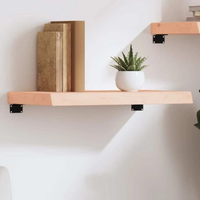 Vidaxl Wall Shelf 60X30X6cm Untreated Solid Wood Oak, Brown 363526