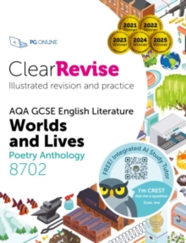 ClearRevise AQA GCSE English Literature 8702; Worlds and Lives Poetry Anthology Paperback / softback