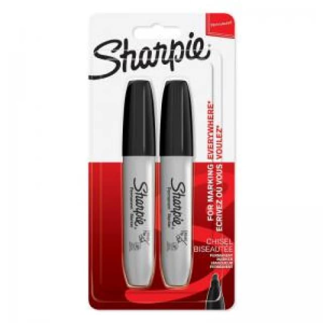 Sharpie Sharpie Permanent Marker Chisel Tip Black (Pack 2) - 1986195 1986195