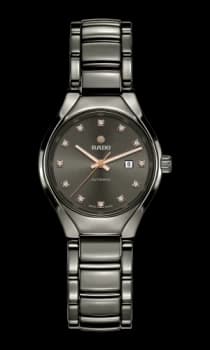 Rado True Automatic Diamonds Womens watch - Water-resistant 5 bar (50 m), Plasma high-tech ceramic, grey