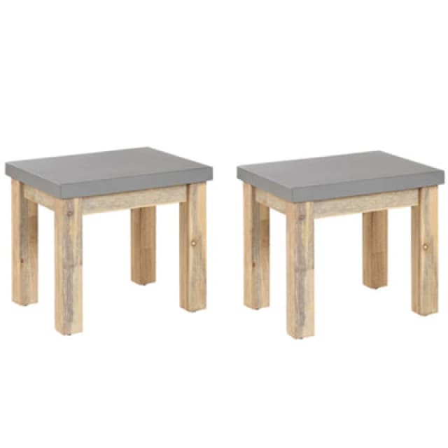 Beliani Set Of 2 Garden Chairs Ostuni Concrete Grey