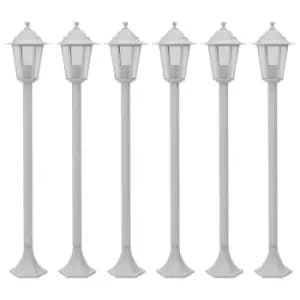 Vidaxl Garden Post Lights 6 Pcs E27 110cm Aluminium White