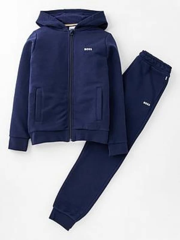 Boss Kids Fleece Tracksuit Navy Blue male 10Y