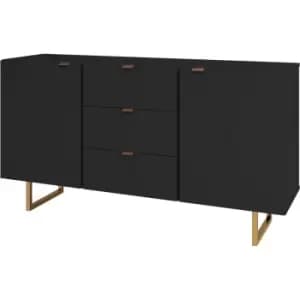 Out & out Seattle - Black Large Modern Sideboard - 135cm