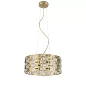 Impex Lola 6 Light Crystal Ceiling Gold