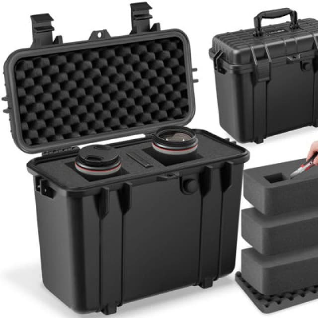 tectake Camera Case Al in Black Size: Large Black Unisex L