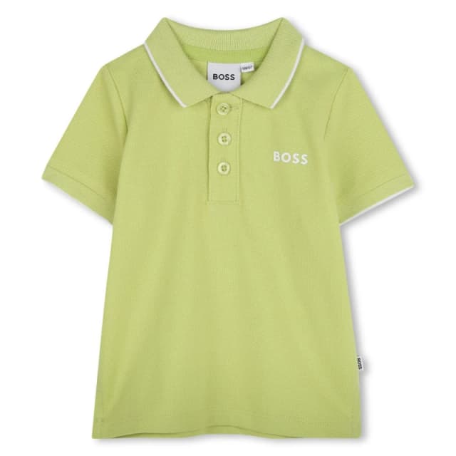 Boss Kids Logo Short Sleeve Polo Shirt Apple 607 male 9 Mnth