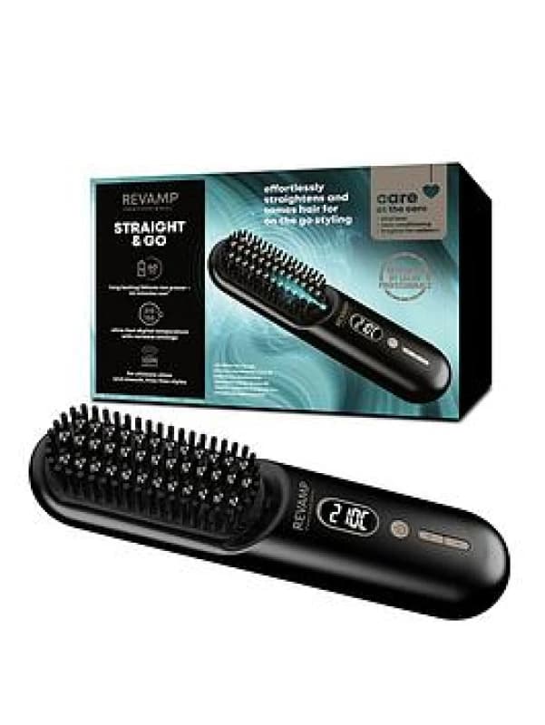 REVAMP Straight & Go Hot Brush - Black & Gold, Black 5010777165661