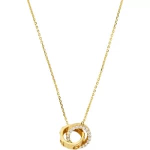Ladies Michael Kors 14K Gold-Plated Sterling Silver Interlocking Necklace