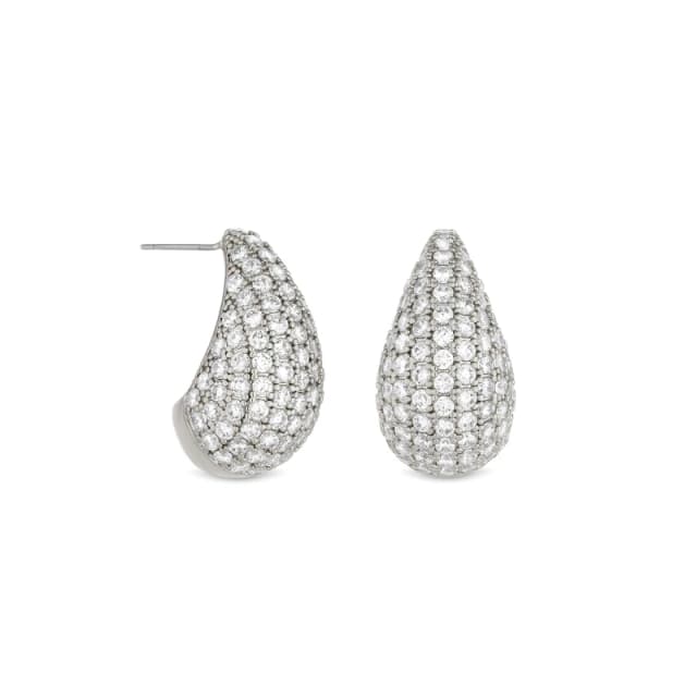 Mood Silver Crystal Dome Hoop Earring Jewellery Sets One Size Silver 42516111000