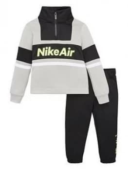 Nike Sportswear Air Younger Boys 1/2 Zip Tracksuit - Grey/Black