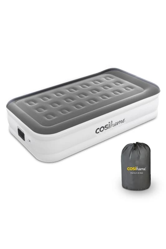 Cosi Home Air Bed With Built-in Electric Pump & Pillow in Dark Grey Size: Single Dark Grey Unisex Single