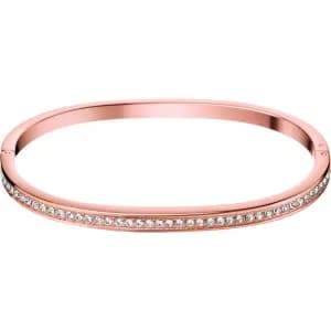 Ladies Calvin Klein Rose Gold Plated Small Hook Crystal Bangle KJ06PD14010S