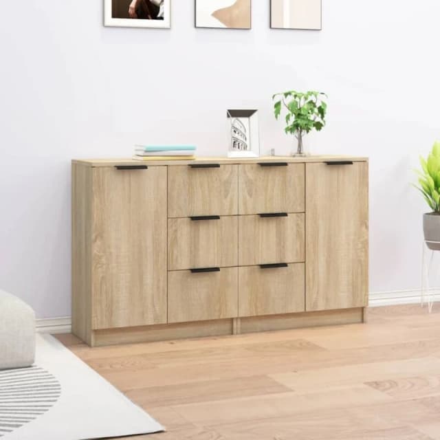 VIDAXL Sideboards 2 pcs Sonoma Oak 60x30x70cm Engineered Wood Vidaxl 8720287122500