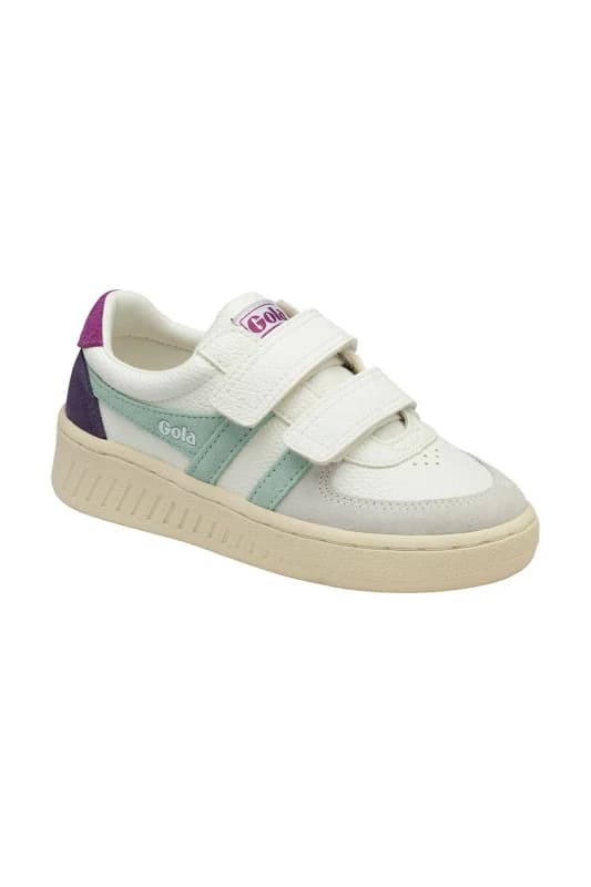 Gola Classics 'Grandslam Trident Strap' Kids Strap Trainers in White Size: Infant 12 White Unisex Infant 12
