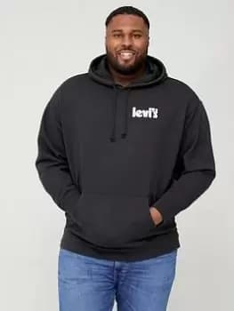 Levis Big & Tall Small Logo Overhead Hoodie - Black, Size 3XL, Men
