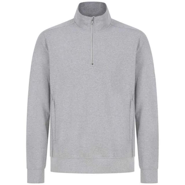 Henbury Mens Quarter Zip Sweatshirt in Grey Size: XS Grey Male XS