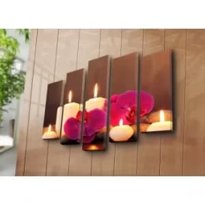 5PATK-47 Multicolor Decorative Canvas Painting (5 Pieces)