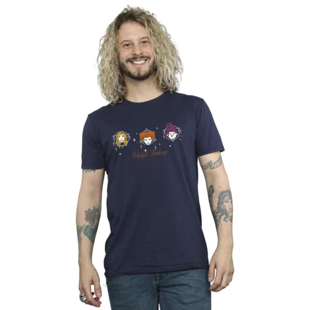 Disney Men Hocus Pocus Witchful Thinking T-Shirt in Navy Size: Small Navy S Male 5063283800632