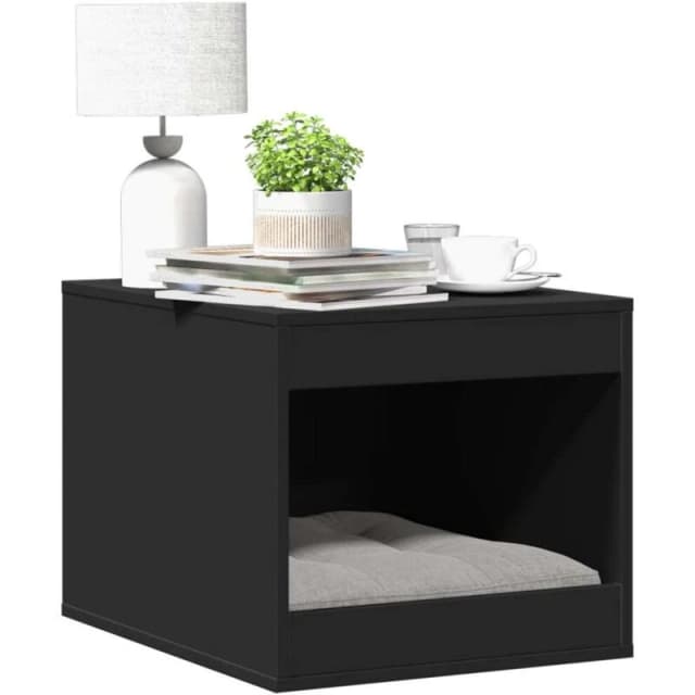 vidaXL Cat Litter Box Enclosure Black 47x59x42cm Engineered Wood, Black 857761