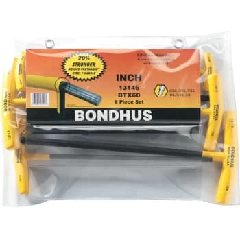 6-Pce A/F T-handled Ball Driver Set - Bondhus