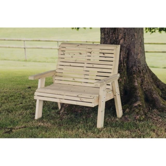 Churnet Valley Garden Furniture Ltd Ergonomical 2 Seater Bench - Partially Assembled - Set of Cushions Inc in Brown Brown Unisex