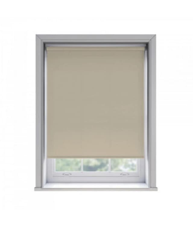 45Cm No Drill Self Adhesive Taupe Thermal Blackout Roller Blind (170Cm Drop)