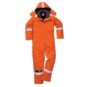 Biz Flame Mens Flame Resistant Antistatic Winter Overall Orange 3XL 32"