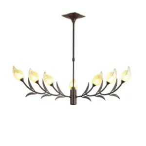 Holland Telescopic Pendant 9 Light G9, Brown/Black Oxide