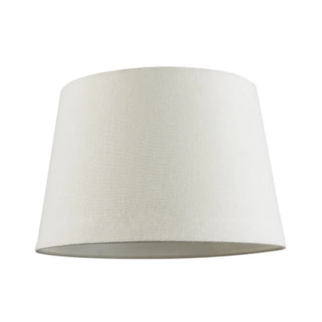 Happy Homewares Contemporary Off-White Linen Fabric Drum Lampshade With Cotton Inner