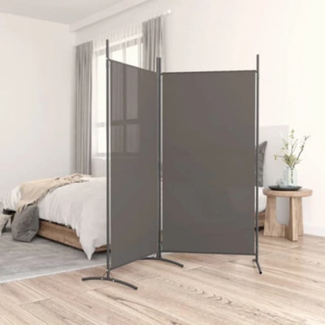 Vidaxl 2-panel Room Divider Anthracite 175X180 Cm Fabric 350260