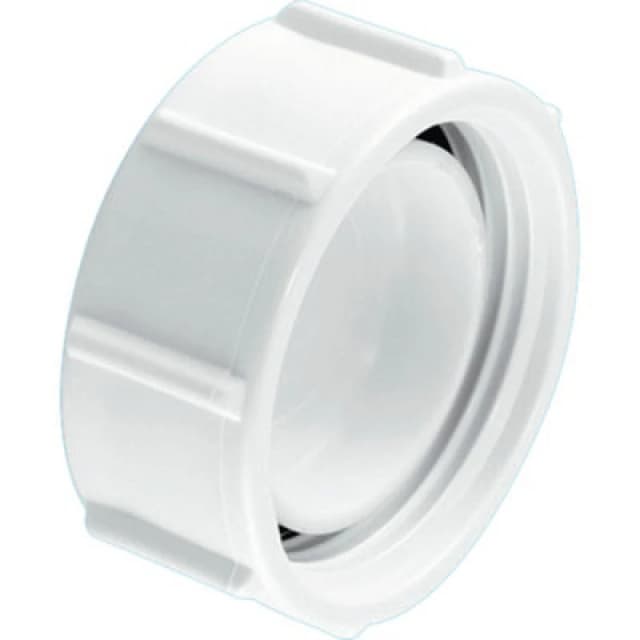McAlpine T23 1.5" Blank Cap with nut for BSP threads White
