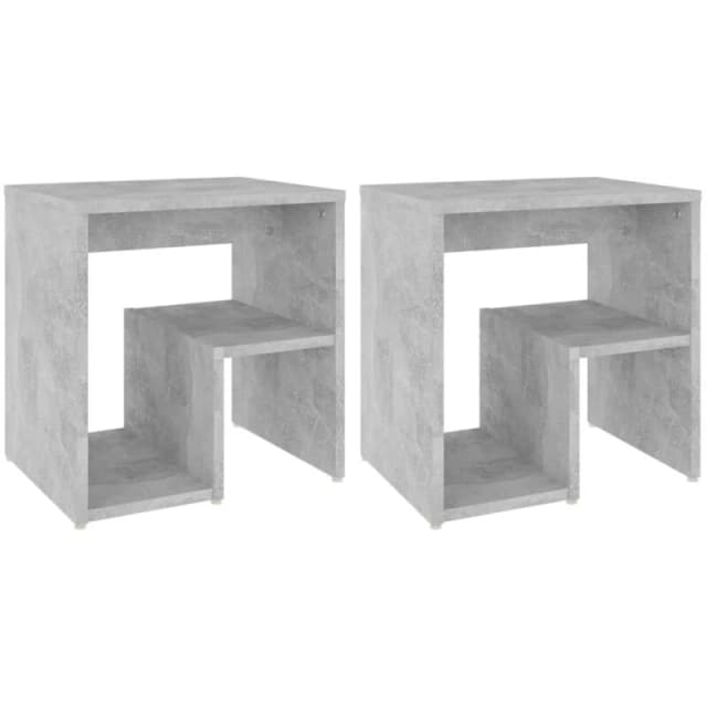 VIDAXL Bed Cabinets 2 pcs Concrete Grey 40x30x40cm Engineered Wood Vidaxl 8720286558430