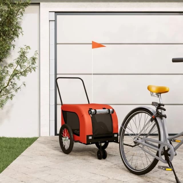 VIDAXL Vidaxl - Pet Bike Trailer Orange and Black Oxford Fabric and Iron 8720845771041