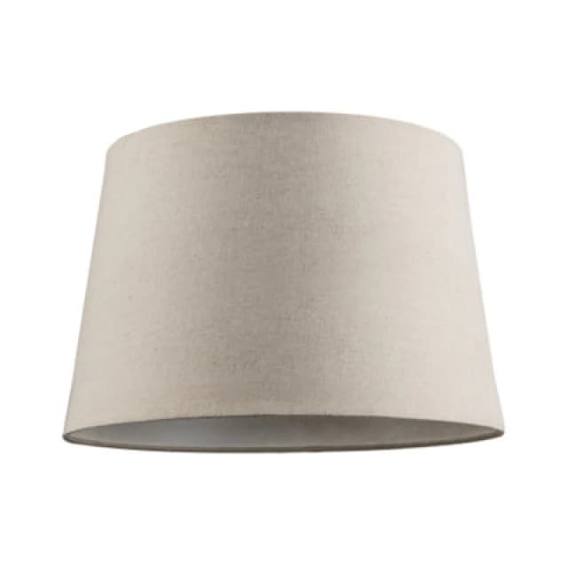 Happy Homewares Designer Taupe Beige Naturally Textured Linen Lamp Shade In Drum Shape