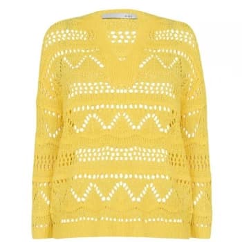 Oui Crochet Knit Jumper - Yellow 225