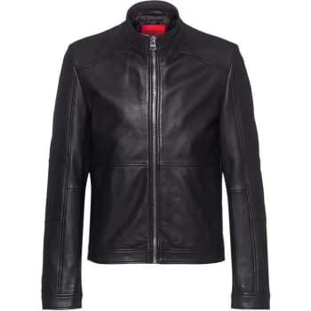 Hugo Boss Lokis Leather Jacket Black Size XL Men