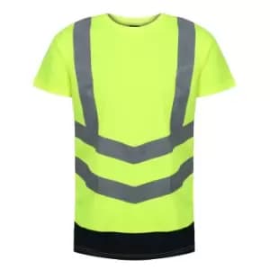Regatta Mens Pro Hi-Vis Short-Sleeved T-Shirt (L) (Yellow/Navy)