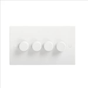 KnightsBridge 40-400W White 4G 2 Way 230V Electric Dimmer Switch Wall Plate