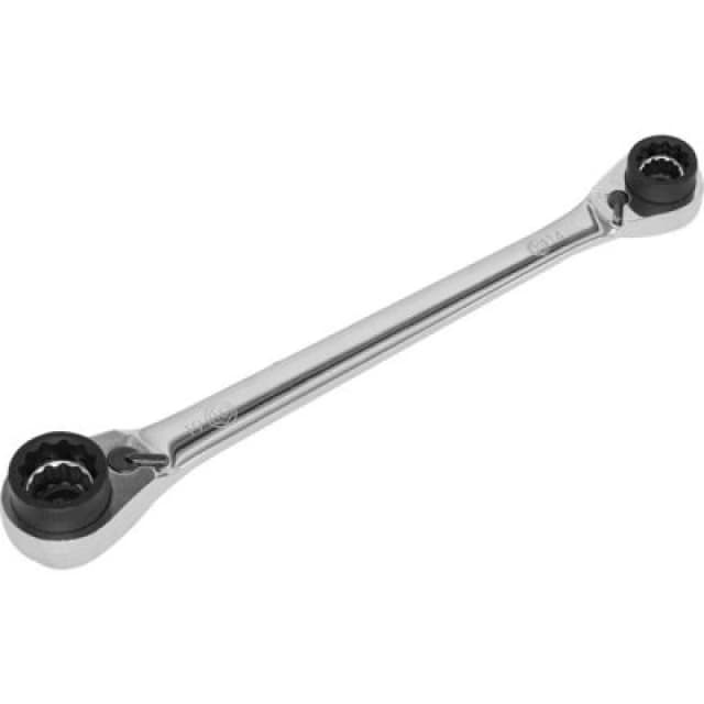 Loops 8-in-1 Double Ended Reversible Ratchet Ring Spanner - Slim Handled Metric Wrench Multi