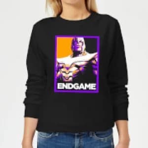Avengers Endgame Thanos Poster Womens Sweatshirt - Black