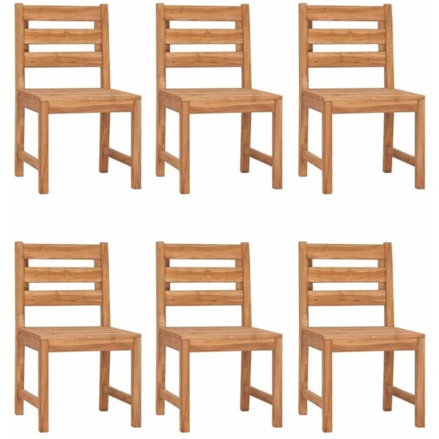 vidaXL Garden Chairs 6 pcs Solid Wood Teak, Brown 3157175