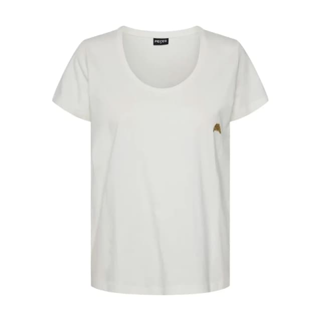 Pieces Womens T-Shirt Pieces Munnar Blanc Female M