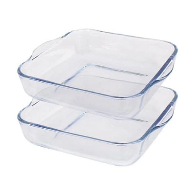 Argon Tableware Square Glass Oven Dishes - 24Cm X 21Cm - Pack Of 2