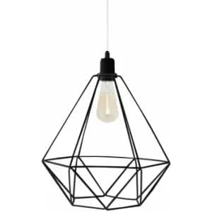 Helam Karo Wire Frame Pendant Ceiling Light Black 35cm