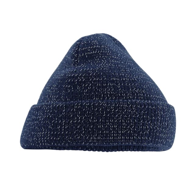 Beechfield Beechfield Reflective Beanie in Navy Navy One Size Unisex 5063377393224