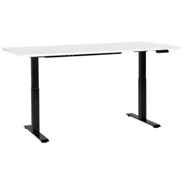 Beliani Electric Adjustable Standing Desk Destines White/ Black 180 Cm 80 Cm