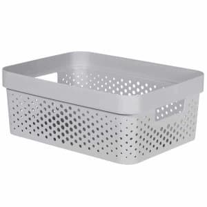 Curver Infinity Recycled Storage Basket 11 Litre, Dark Grey