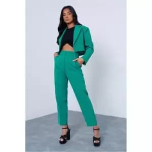 I Saw It First Green Petite Tailored Straight Leg Trousers - Green